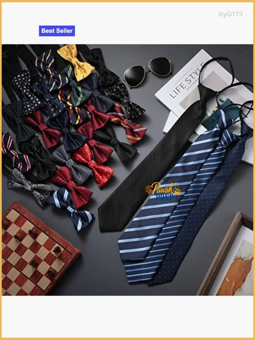 36-Piece Adjustable Pre-Tied Bow Tie Set for Men, Polyester Silk, Formal &